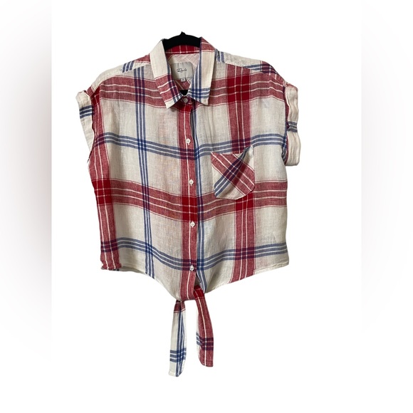 Rails Amelie button down Carmine Blue White size medium, excellent condition - Picture 2 of 8